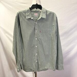 Levi's Green & White Check Long Sleeve Shirt Men's XL